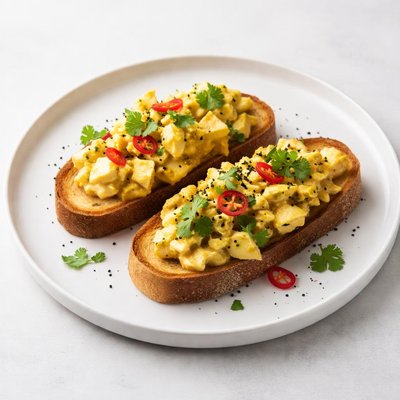 Image of Curried Eggs on Toast