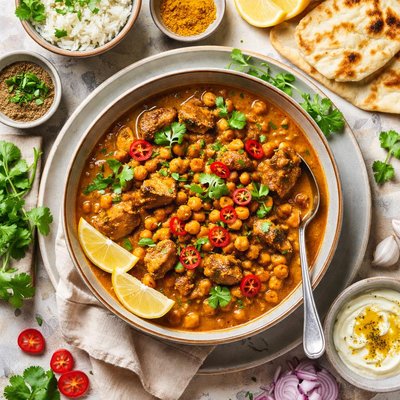 Image of Curried Lamb with Chickpeas