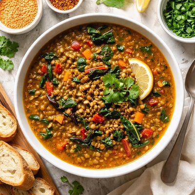 Image of Curried Lentil Soup with Swiss Chard