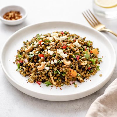 Image of Curried Lentil Wild Rice and Orzo Salad