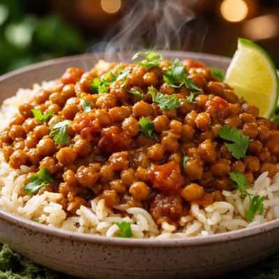 Image of Curried Lentils and Rice