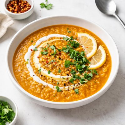 Image of Curried Red Lentil Soup with Lemon