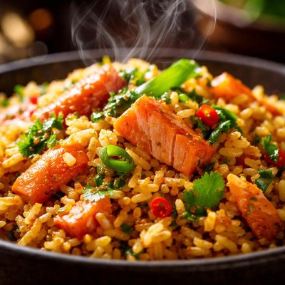 Image of Curried Rice with Smoked Salmon