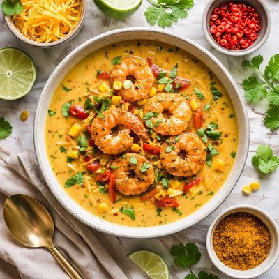 Image of Curried Shrimp and Cheddar Soup