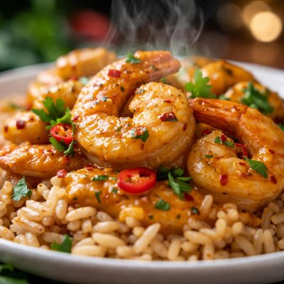 Image of Curried Shrimp with Brown Rice