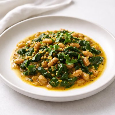 Image of Curried Spinach and Beans