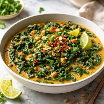 Image of Curried Spinach and Peanut Butter