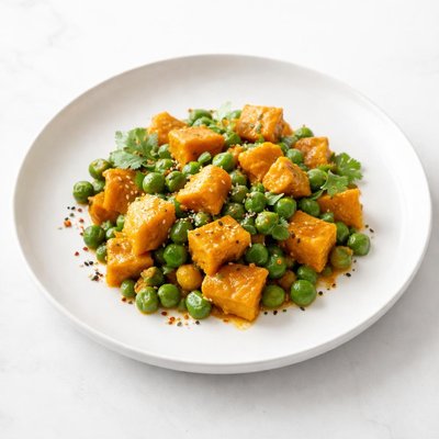 Image of Curried Sweet Potatoes with Green Peas