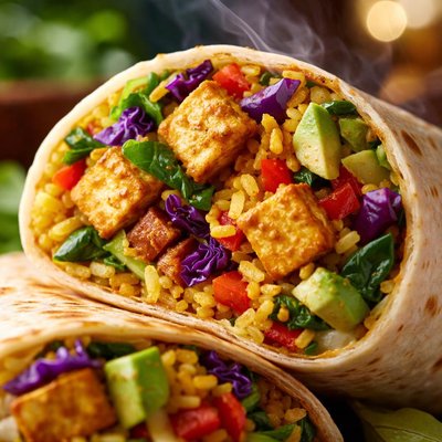 Image of Curried Tofu Burritos