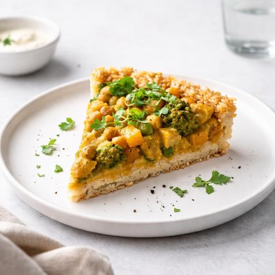 Image of Curried Vegetable Pie with Rice Crust