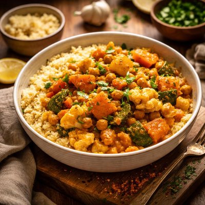 Image of Curried Vegetables and Couscous