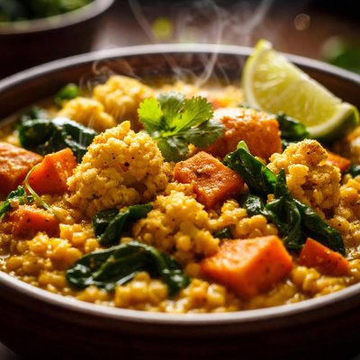 Image of Curried Vegetables with Dahl