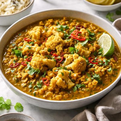 Image of Curried Yellow Split Peas and Cauliflower
