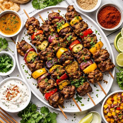Image of Curry Beef Marinade Kebabs