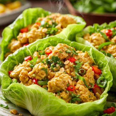Image of Curry Chicken Lettuce Wraps