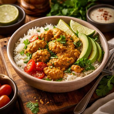 Image of Curry Chicken Lime Rice Bowl
