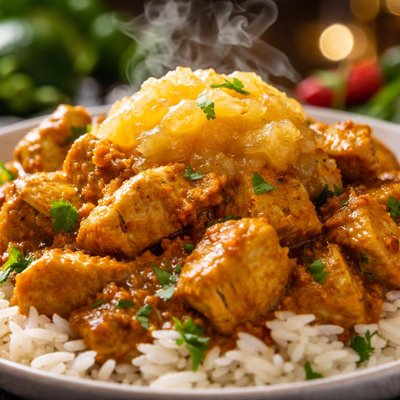 Image of Curry Chicken with Applesauce