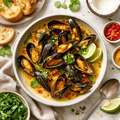 Image of Curry Coconut Mussels