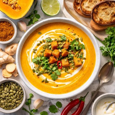 Image of Curry Ginger Butternut Squash Soup