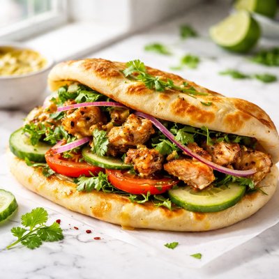 Image of Curry Naan Grilled Chicken Sandwich