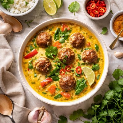Image of Curry Soup with Meatballs