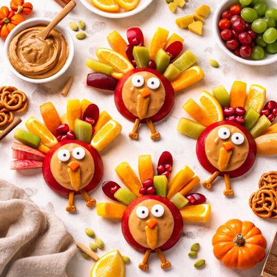 Image of Cute Edible Apple Turkey Thanksgiving Treat