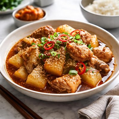 Image of Daikon Radish with Chicken Korean Style