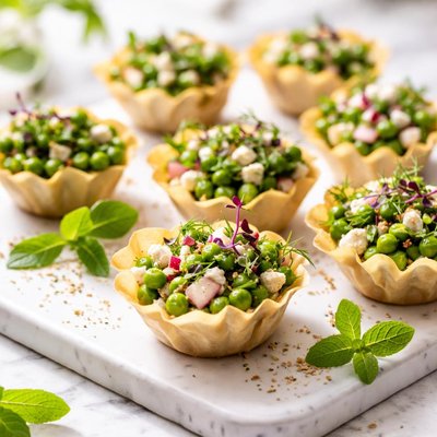 Image of Dainty Pea Salad Cups