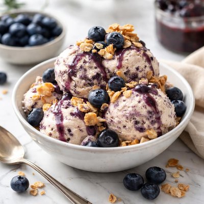 Image of Dairy-Free Blueberry Pancake Ice Cream