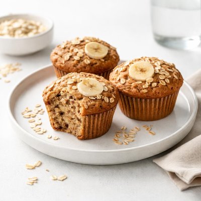 Image of Dairy Free Whole Wheat Banana Oat Muffins