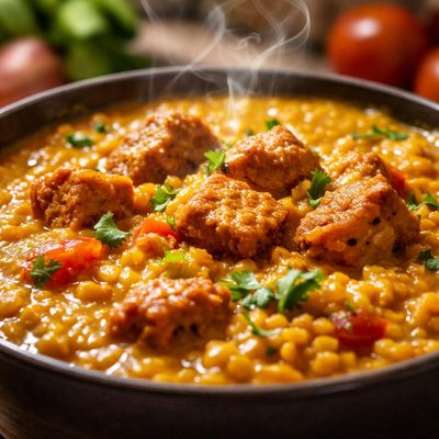 Image of Dal with Protein Chunks