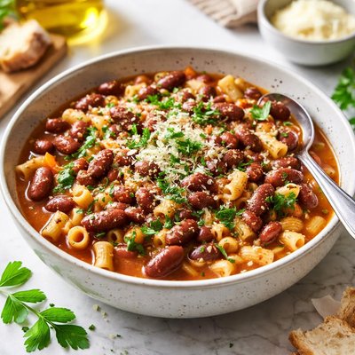 Image of Dalmatian Beans and Noodles Pasta Fazol