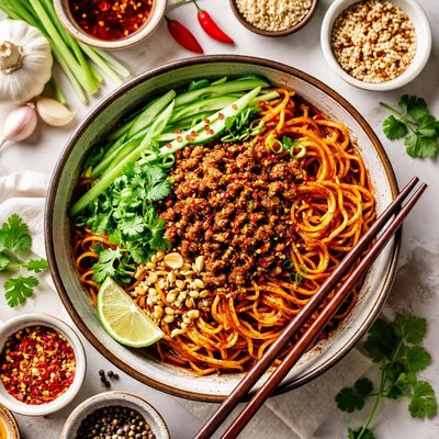 Image of Dan Dan Mein Spicy Szechuan Noodles