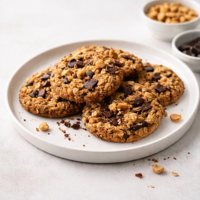 Image of Dark Chocolate and Butterscotch Oatmeal Cookies