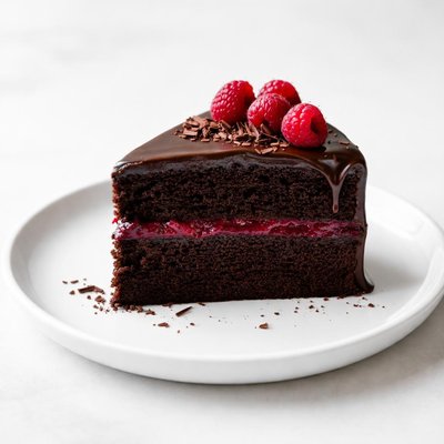 Image of Dark Chocolate Cake with a Raspberry Filling