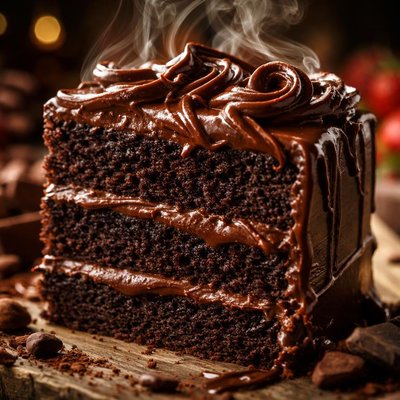 Image of Dark Chocolate Cake with Double Fudge Icing