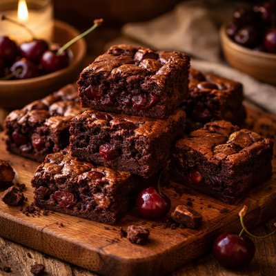 Image of Dark Chocolate Cherry Brownies