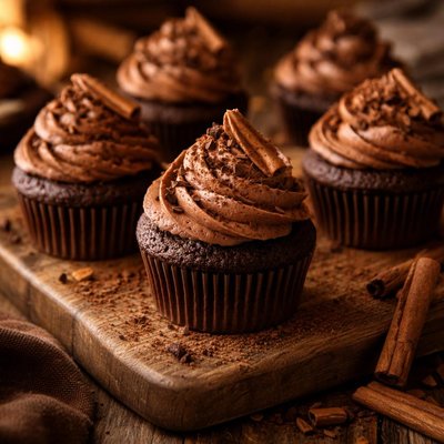 Image of Dark Chocolate Cinnamon Cupcakes