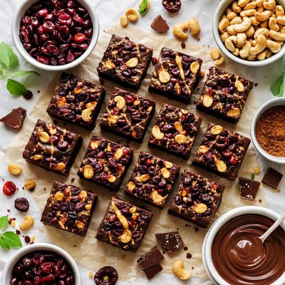 Image of Dark Chocolate Cranberry and Cashew Fudge