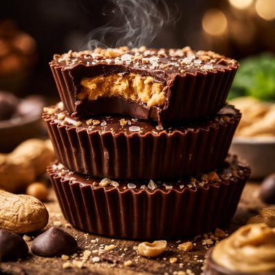 Image of Tazas de Mantequilla de Cacahuate con Chocolate Oscuro