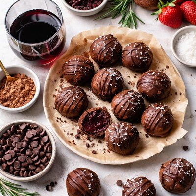 Image of Dark Chocolate Red Wine Truffles
