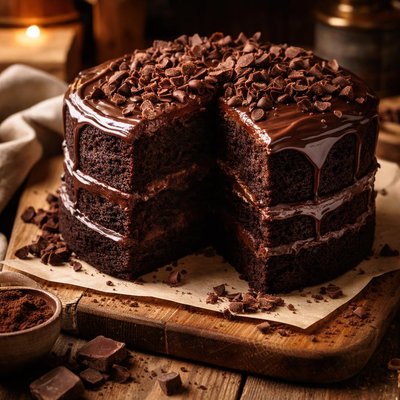 Image of Dark Triple Chocolate Cake