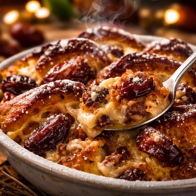 Image of Date Panettone Bread and Butter Pudding