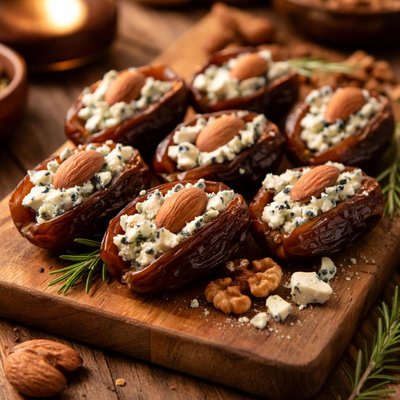 Image of Dates Stuffed with Almonds and Blue Cheese