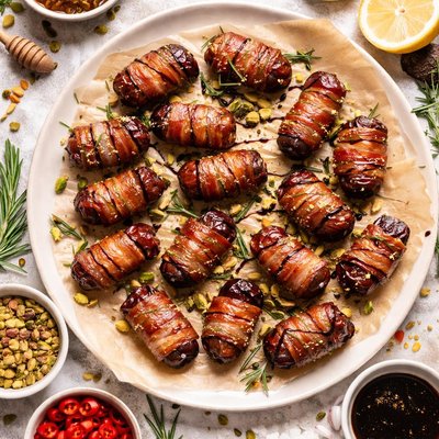 Image of Dates Wrapped in Bacon