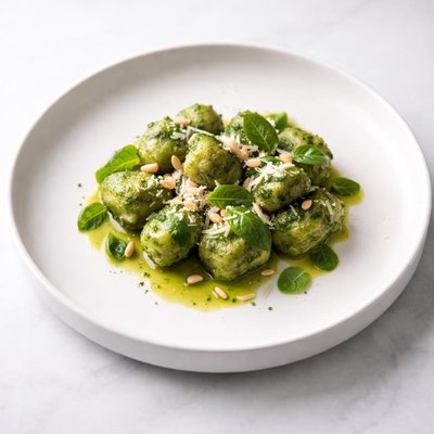 Image of Dazzling Herb Gnocchi with Basil Oil