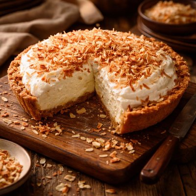 Image of Decadent Cream Cheese Coconut Pie