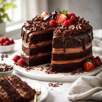 Image of Decadent Indulgent Tame the Hormones Chocolate Cake