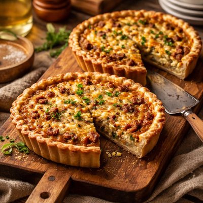 Image of Decadent Sausage and Cheese Quiche Makes 2