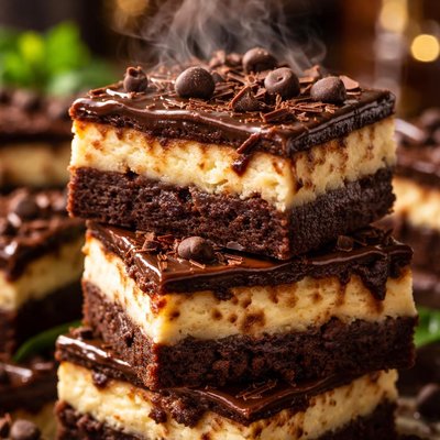 Image of Decidedly Decadent Chocolate Cheese Layered Bars